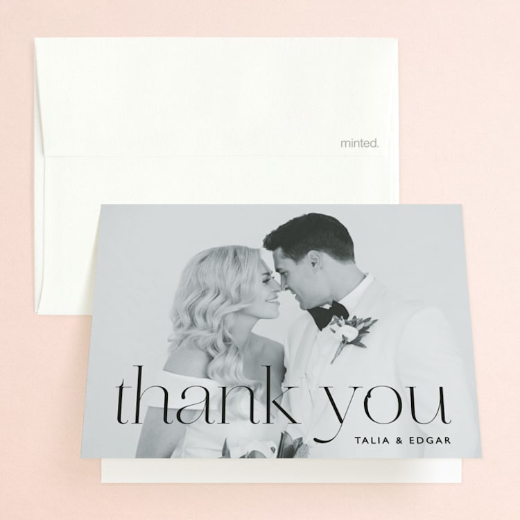 "Swoon" - Folded Wedding Thank You Cards in Cream by Lindsay Stetson Thompson - Front