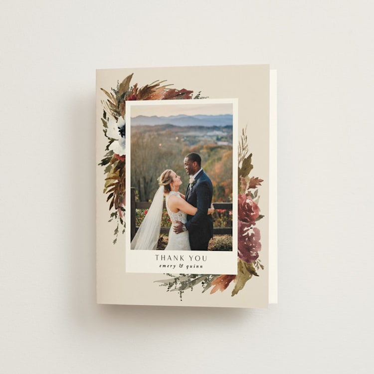 "poetique" - Folded Wedding Thank You Cards in Autumn by Kate Ahn - Front
