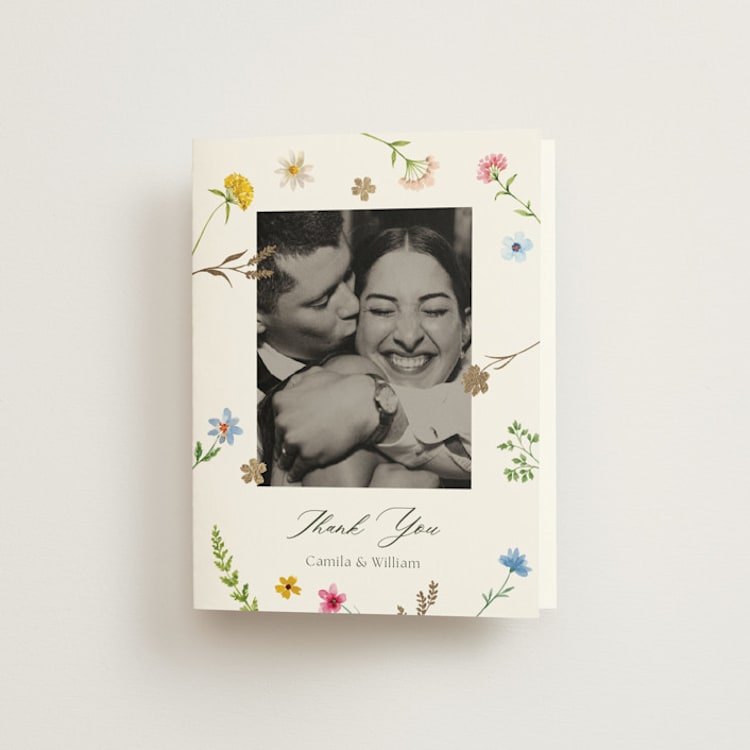 "Bright Garden" - Foil-Pressed Folded Wedding Thank You Cards in Garden by Yaling Hou Suzuki - Front