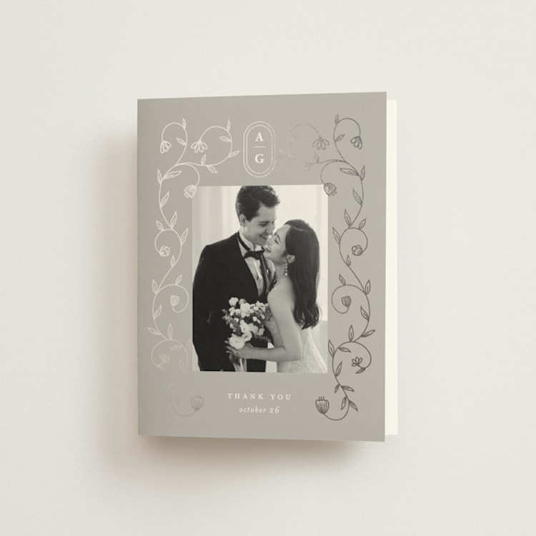"cantuccini" - Foil-Pressed Folded Wedding Thank You Cards in Moon by chocomocacino - Front
