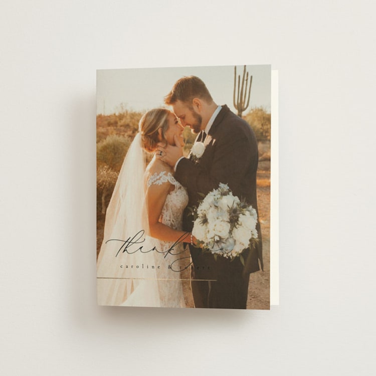 "London" - Foil-Pressed Folded Wedding Thank You Cards in Classic by Kelly Schmidt - Front