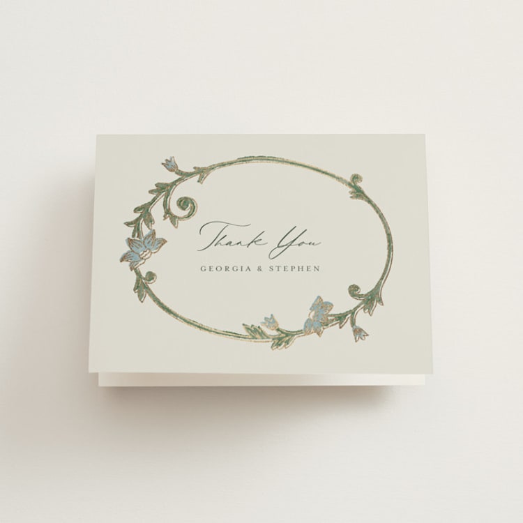 "grandeur" - Foil-Pressed Folded Wedding Thank You Cards in Bluebell by Jen Owens - Front