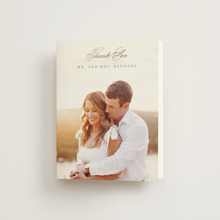 "Colorado" - Foil-Pressed Folded Wedding Thank You Cards in Earth by Mansi Verma - Front