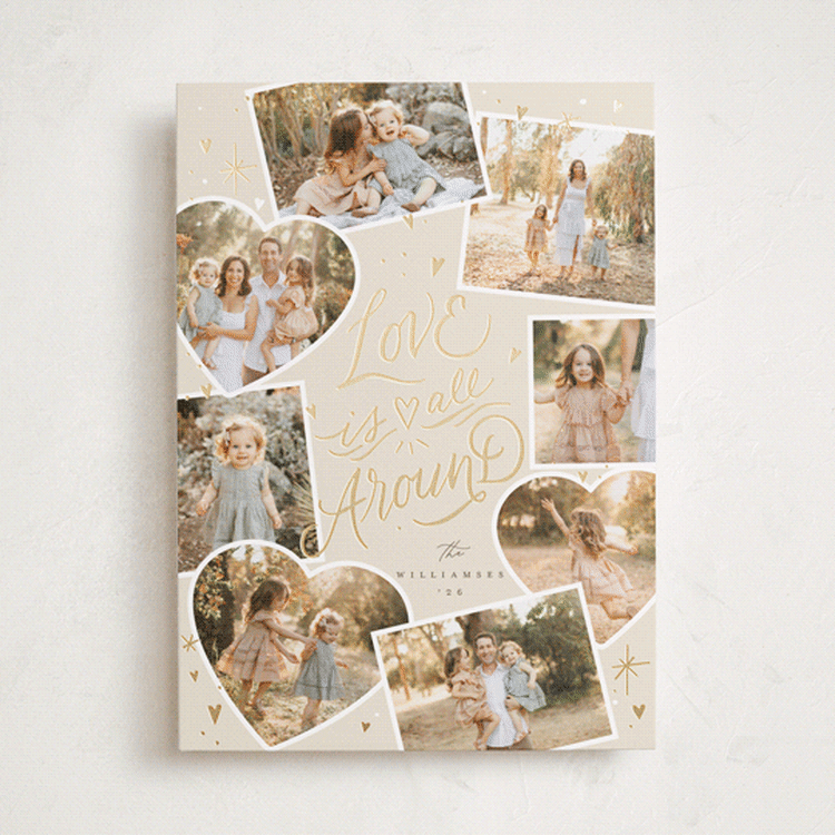 "Love is All Around" - Valentine's Day Cards in Cream by Stephanie Hawkes - Front
