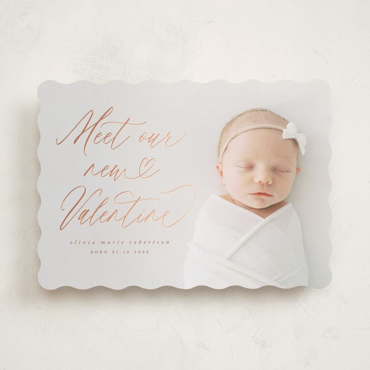 "Meet our New Valentine" - Valentine's Day Cards in Blush by Stacy Maalouf - Front