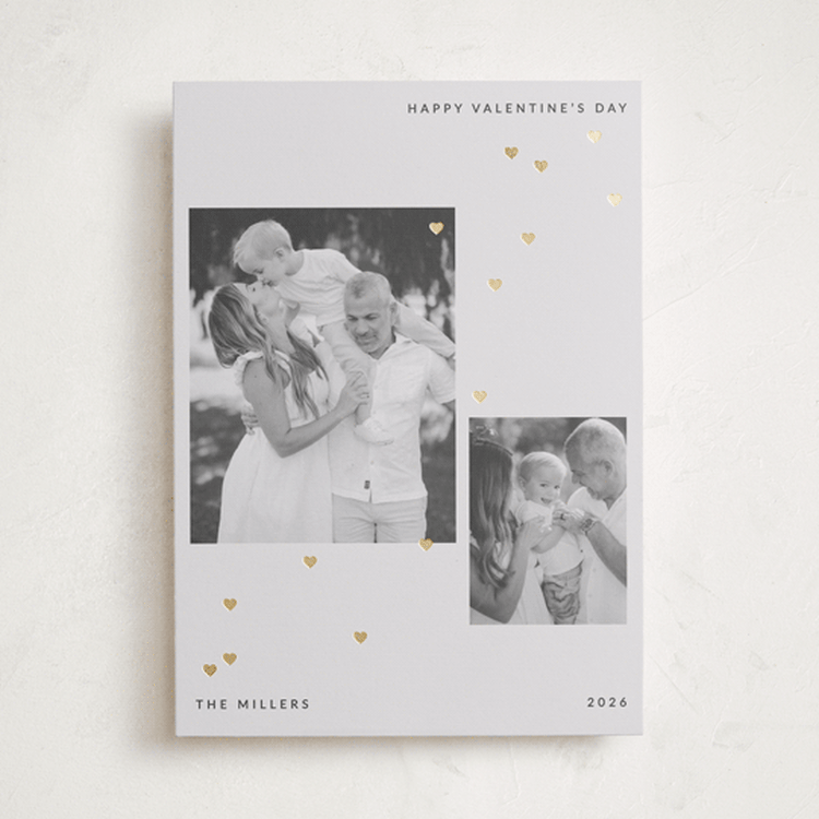"minimal tiny hearts" - Valentine's Day Cards in Mist by Sumak Studio - Front