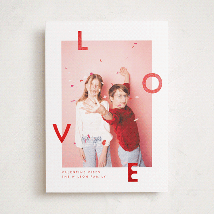"Valentine Vibes" - Valentine's Day Cards in Cherry by Megan Cash - Front