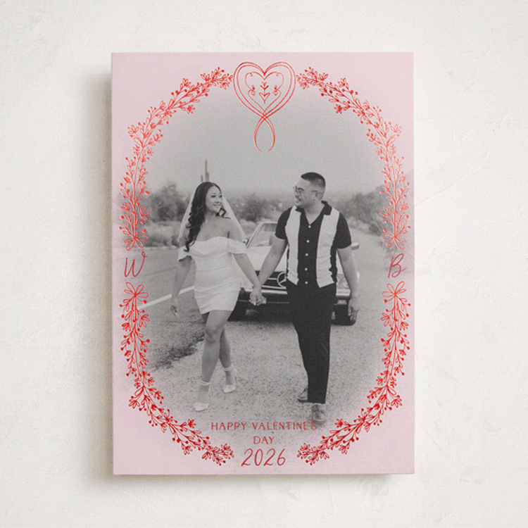 "Framed with Hearts" - Valentine's Day Cards in Blush by The Savage Label - Front