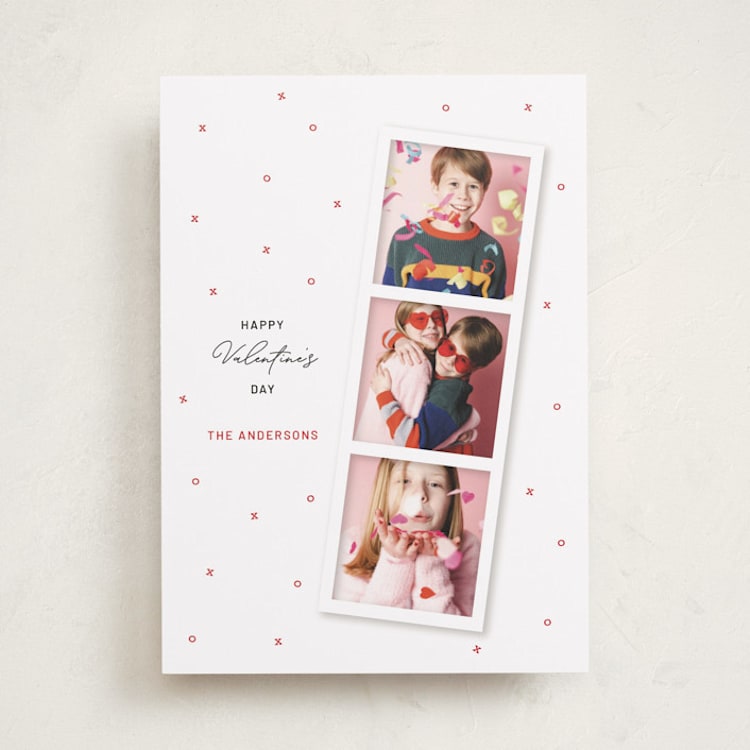 "Valentine Photo Strip" - Valentine's Day Cards in Snow by Ilene Guy - Front