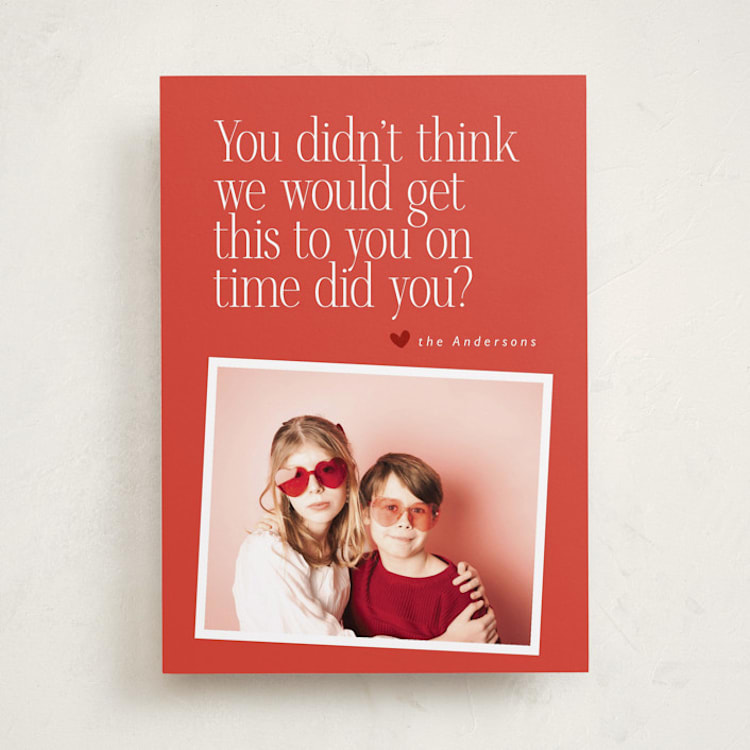 "Belated" - Valentine's Day Cards in Rose by Hudson meet Rose - Front