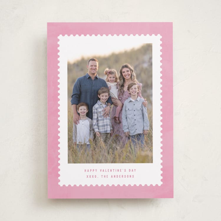 "Stamped" - Valentine's Day Cards in Pretty in Pink by Hooray Creative - Front