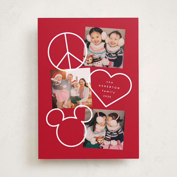 "Disney's Peace Love Mickey Mouse" - Valentine's Day Cards in Roses by Lea Delaveris - Front