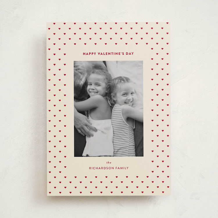 "Swiss Hearts" - Valentine's Day Cards in Cherry by Ashlee Townsend - Front