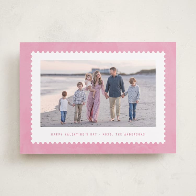 "Stamped" - Valentine's Day Cards in Pretty in Pink by Hooray Creative - Front