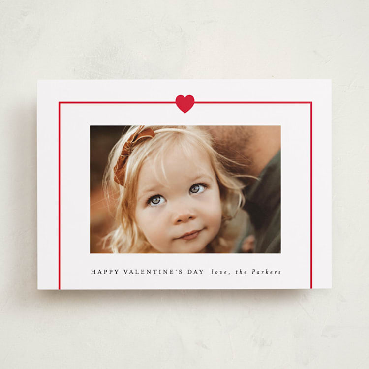 "Simple Heart" - Valentine's Day Cards in Cherry by AK Graphics - Front