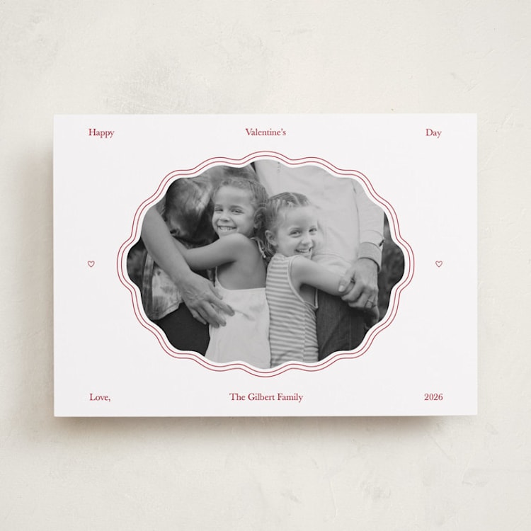 "Modern Squiggle Frame" - Valentine's Day Cards in Snow by Danielle Nakashima - Front