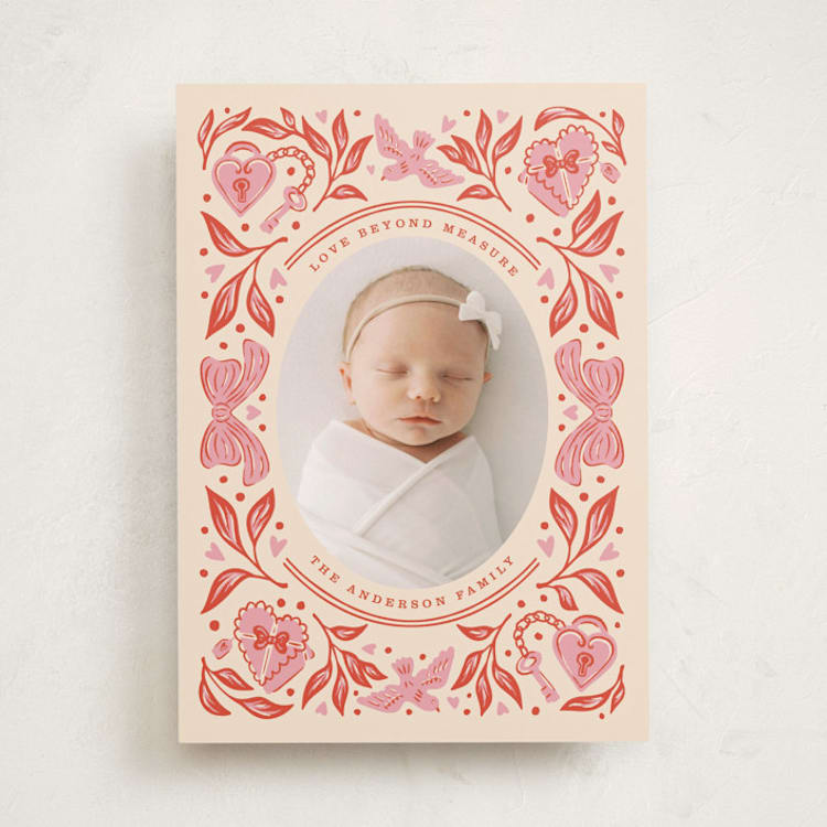 "Valentine Doodles" - Valentine's Day Cards in Carnation by Megan Cash - Front