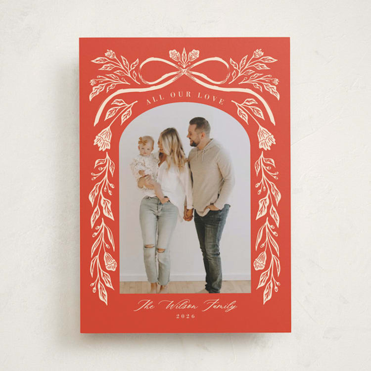 "Vintage ribbon" - Valentine's Day Cards in Cherry by Megan Cash - Front