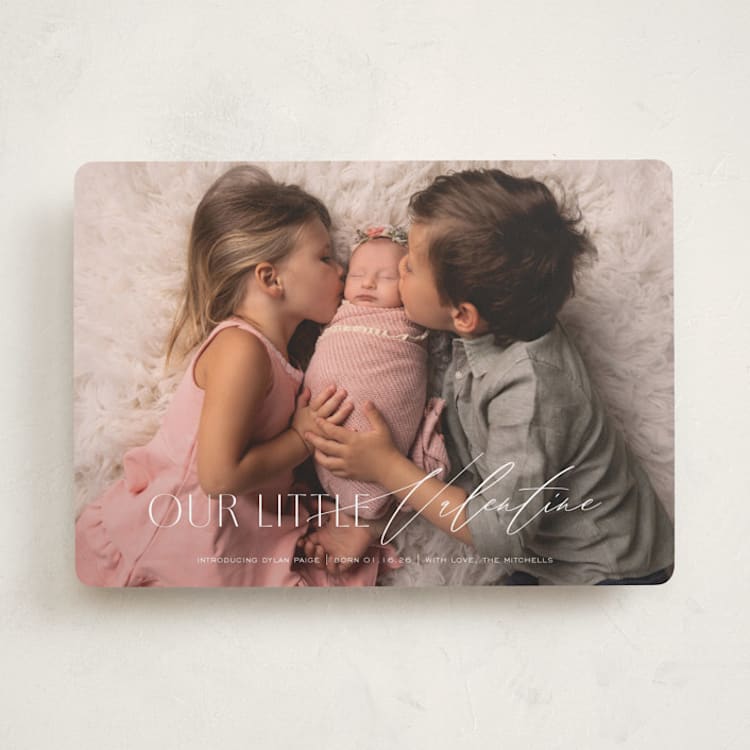 "The Little Valentine" - Valentine's Day Cards in Marshmallow by Sarah Cohn - Front