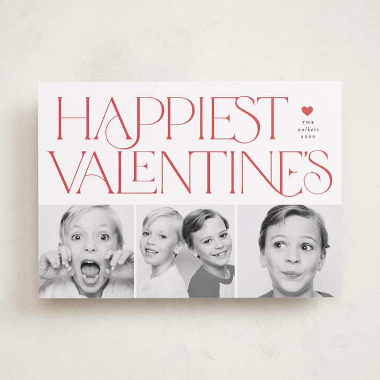 "happiest valentine's" - Valentine's Day Cards in Rose by Laura Hamm - Front