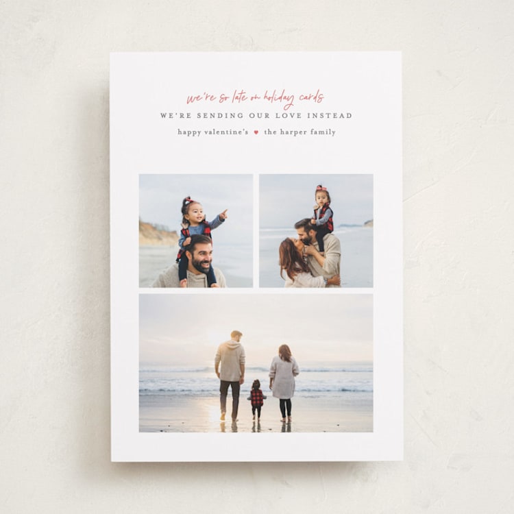 "So Late on Holiday" - Valentine's Day Cards in Coral by Mansi Verma - Front