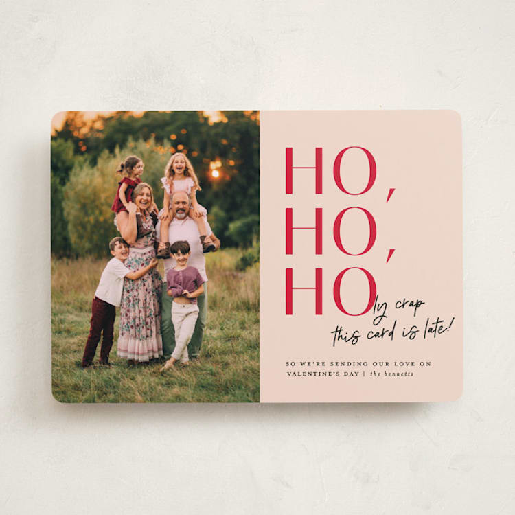 "A Little Late" - Valentine's Day Cards in Blush by Erica Krystek - Front