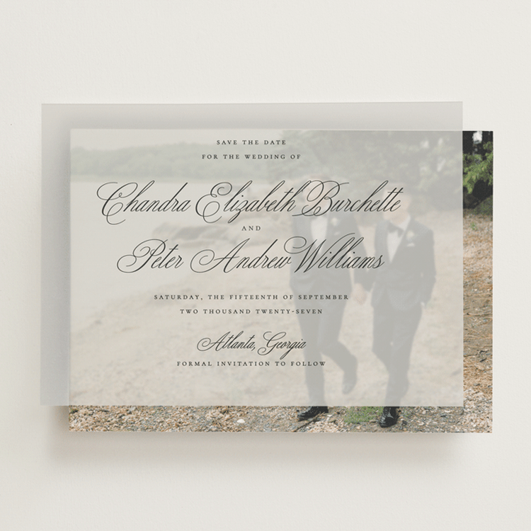 "Calligraphie" - Vellum Overlays in Chalkboard by Wildfield Paper Co - Front