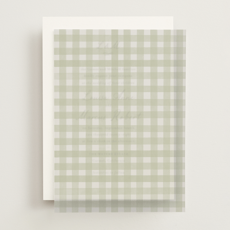 "Classic Gingham" - Vellum Overlays in Matcha by Creo Study - Front