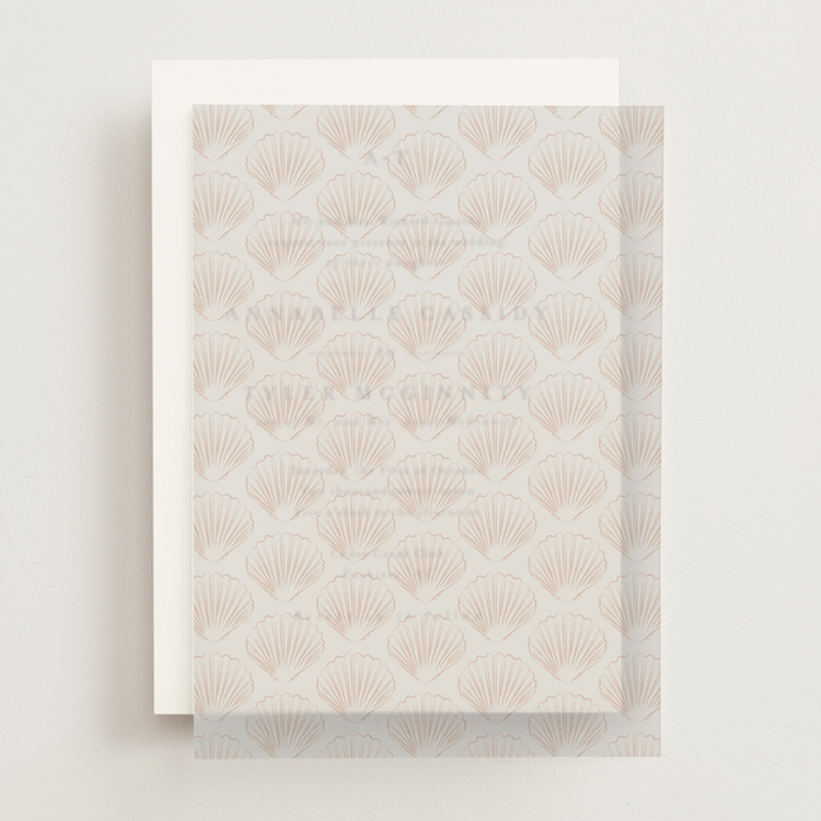 "Simple Seashell" - Vellum Overlays in Coral by Hannah Bowman - Front