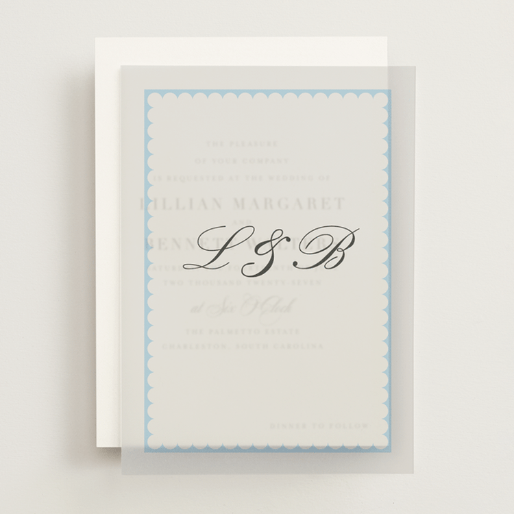 "Sweetly Scalloped" - Vellum Overlays in Ocean by Catherine Culvenor - Front