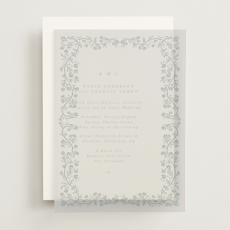 "Floral Romance" - Vellum Overlays in Something Blue by Gwen Bedat - Front