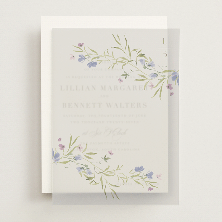"Sweeping Meadow" - Vellum Overlays in Wisteria by Everett Paper Goods - Front