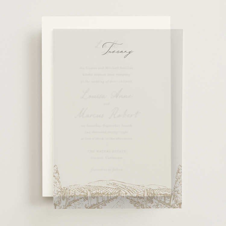 "Vineyard" - Vellum Overlays in Pecan by Sarah Brown - Front