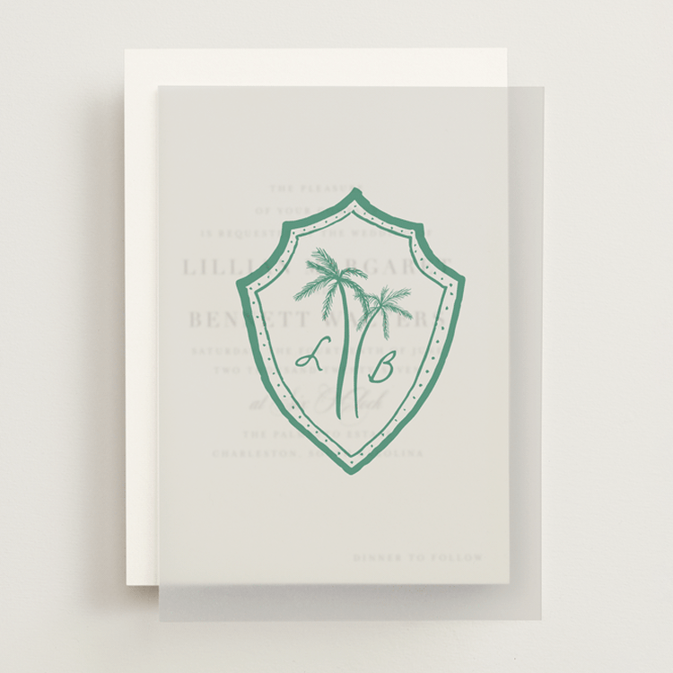 "Palm Tree Crest" - Vellum Overlays in Palm by Erika Firm - Front