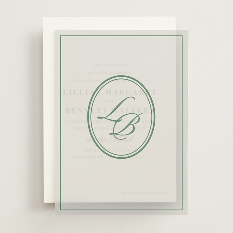 "Scripted" - Vellum Overlays in Emerald by Creo Study - Front
