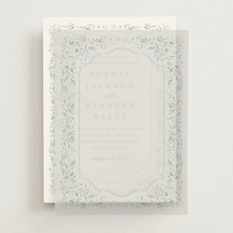 "Delicate Vines" - Vellum Overlays in Periwinkle by Kristen Smith - Front