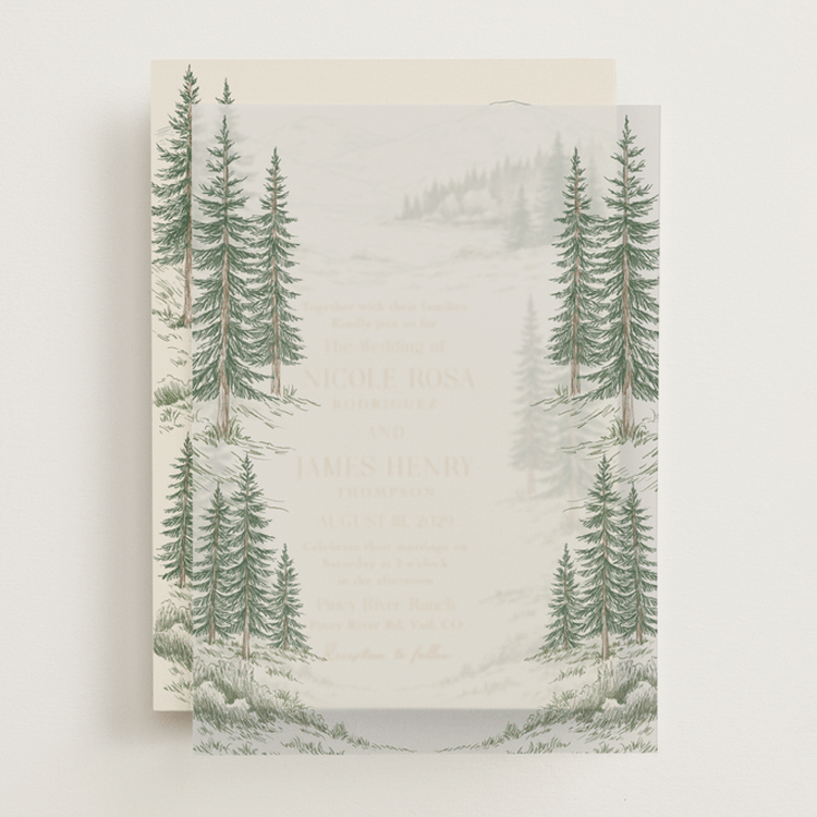 "Whispering Pines" - Vellum Overlays in Forest by Elly - Front