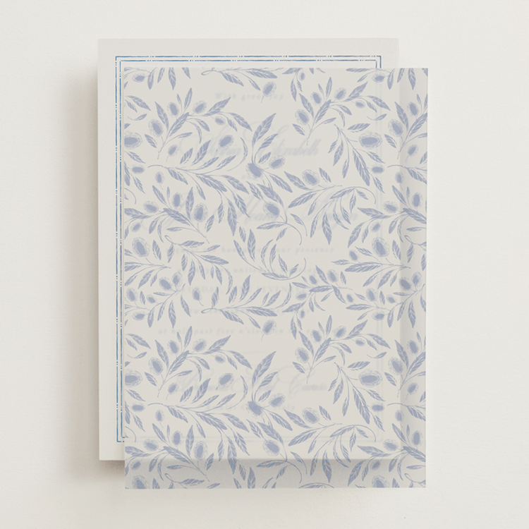"Amalfi Blue" - Vellum Overlays in Blue Mist by Design Lotus - Front