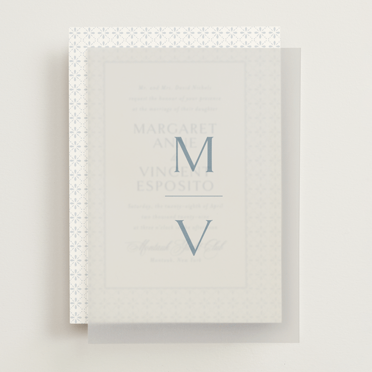 "Coastal Charm" - Vellum Overlays in Dusty Blue by Jennifer Postorino - Front