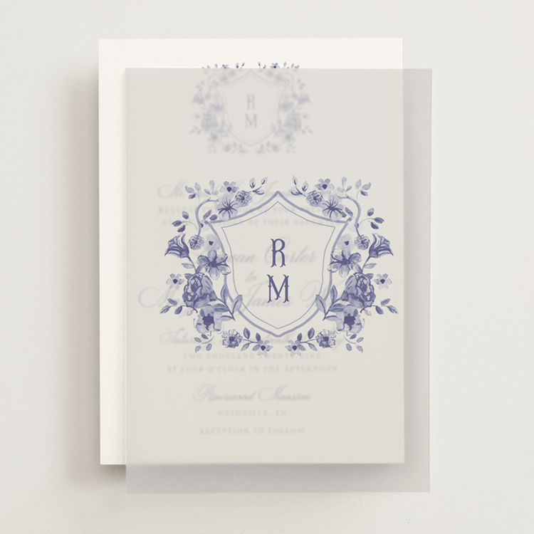 "Blooming Crest" - Vellum Overlays in Plum by Cass Loh - Front