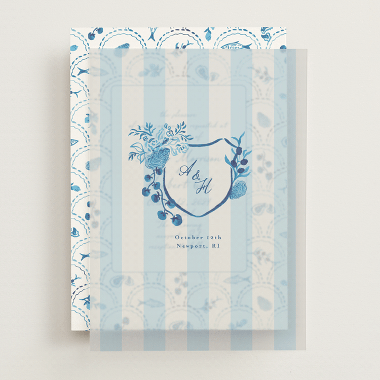 "Positano" - Vellum Overlays in Cerulean by Tamara Hilje - Front