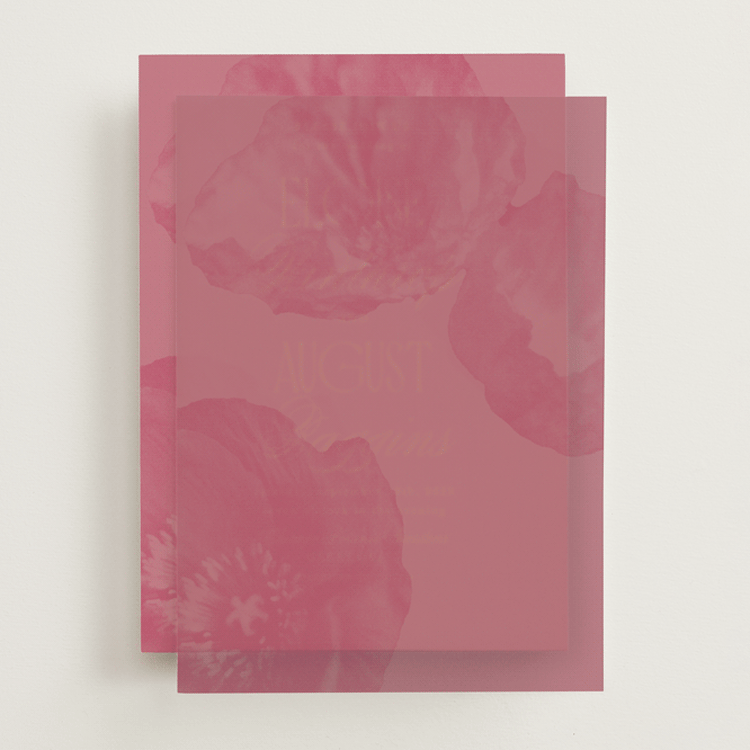 "Maximalist Poppies" - Vellum Overlays in Flamingo by Morgan Kendall - Front