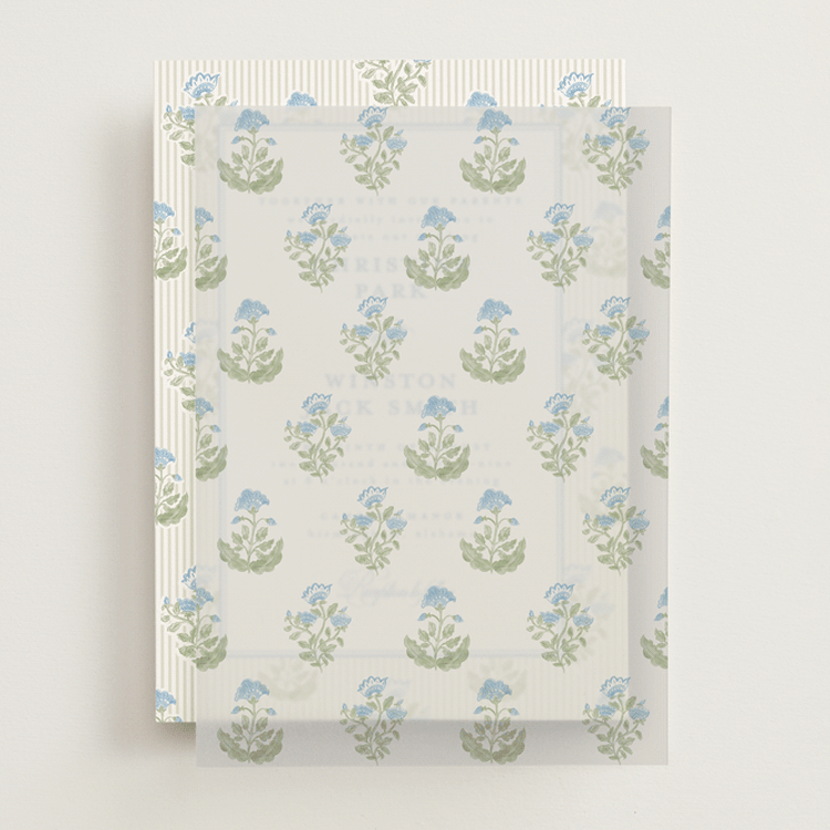 "Patterned florals" - Vellum Overlays in Powder Blue by Creo Study - Front