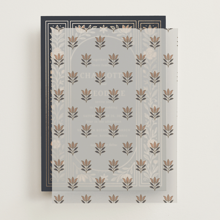 "Botanical Tapestry" - Vellum Overlays in Navy by Jess Rosa Beck - Front