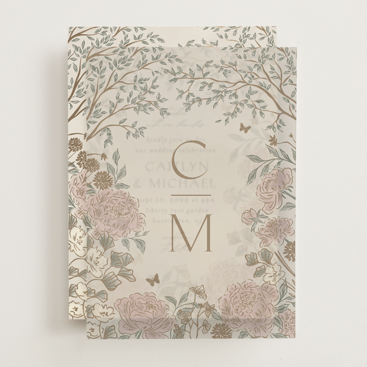 "dancing in the garden" - Vellum Overlays in Blush Meadow by Grae - Front