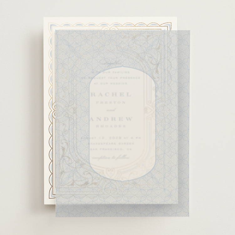 "Aurelia" - Vellum Overlays in Dusty Blue by Janean Hinger - Front