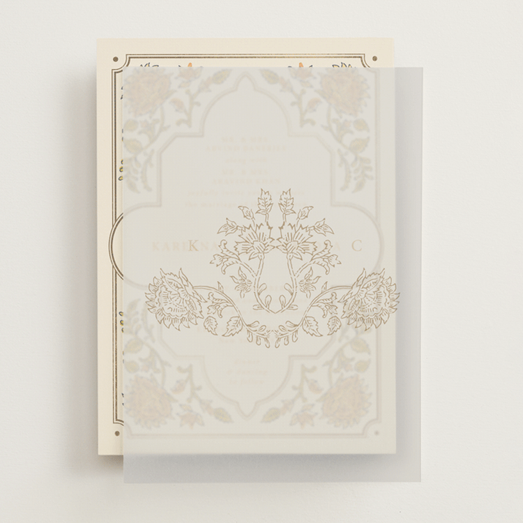 "Marigold" - Vellum Overlays in Ochre by Hannah Bowman - Front