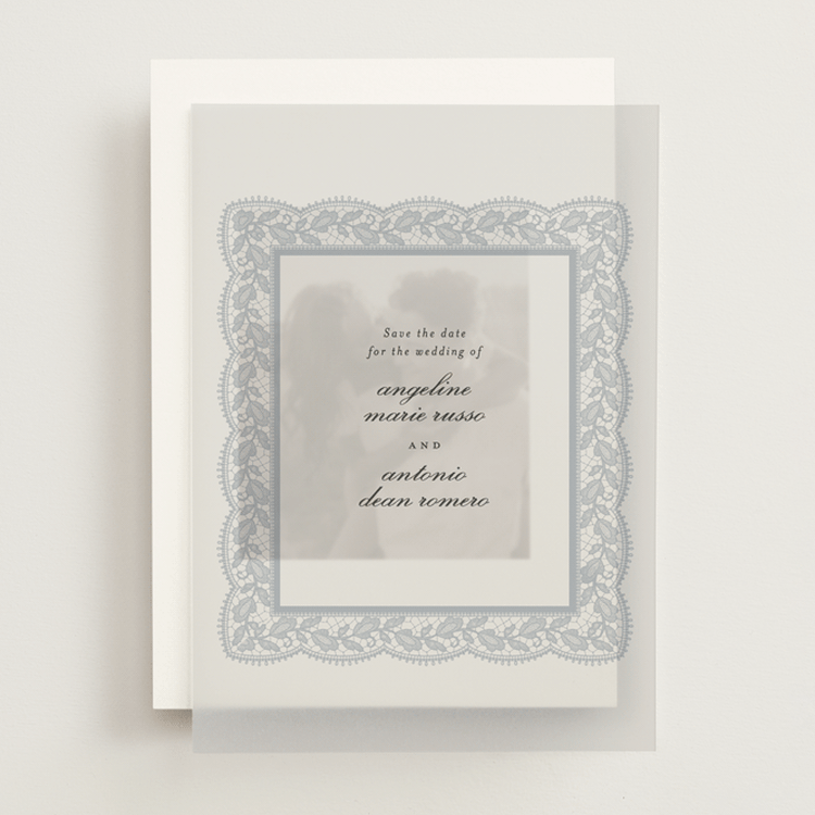 "Chantilly" - Vellum Overlays in Dusty Blue by Erica Krystek - Front
