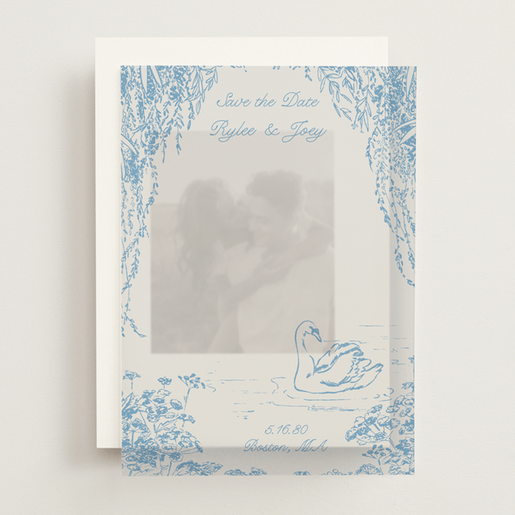 "Sweet Swan" - Vellum Overlays in Bluebell by Pati Cascino - Front