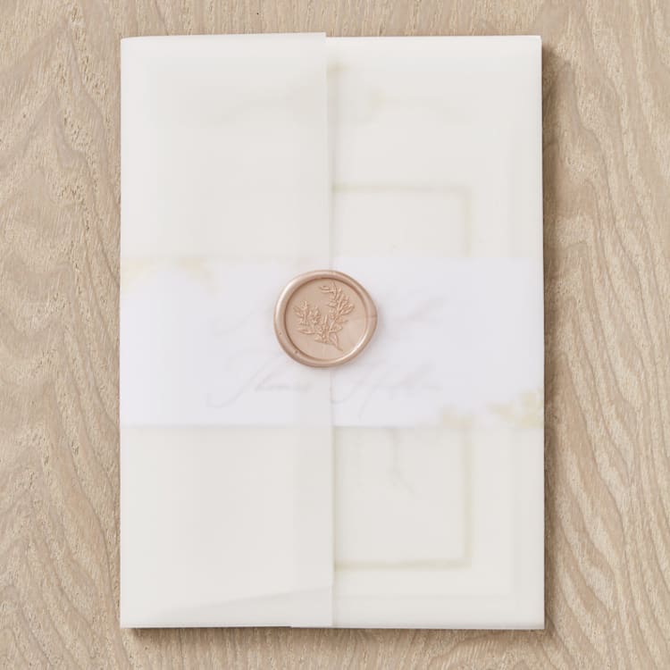 "Vellum Wrap" - Vellum Wrap, Pack of 25 in White by Minted - Vellum Wrap with Wax Seal